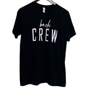 Bella Canvas Bach Crew Short Sleeve Crew Neck Shirt Black & White Size Medium